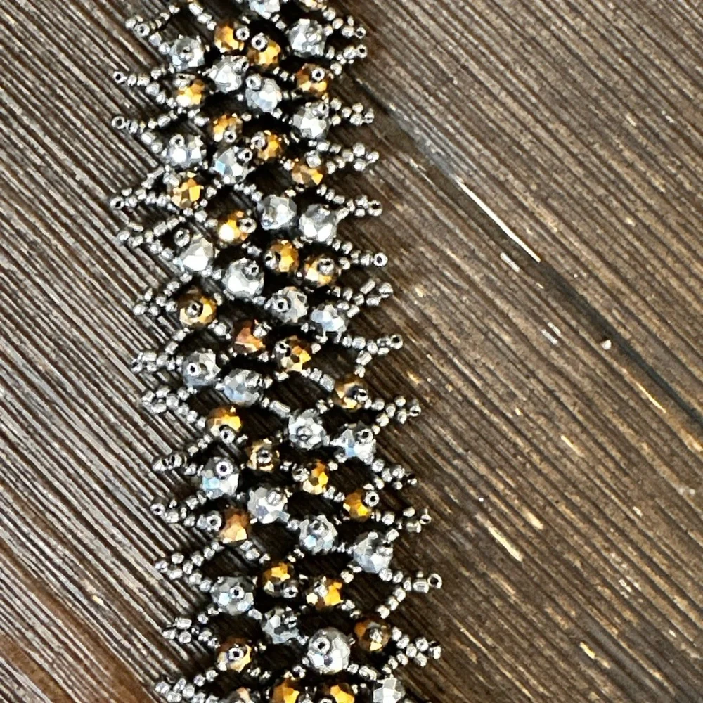 Elegant Silver and Gold Beaded Bracelet